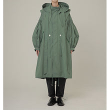 画像をギャラリービューアに読み込む, !Pre-Order!  2Way Pin tuck Nylon Long Mods coat  4Color
