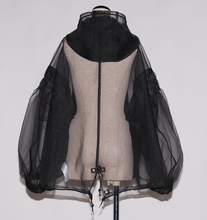 画像をギャラリービューアに読み込む, See-through Pin tuck Nylon Short Mods coat
