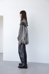 Silk chambray tuck pants Gray