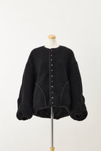 画像をギャラリービューアに読み込む, Blue Forest Jacquard no collar jacket Black
