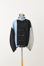 画像をギャラリービューアに読み込む, Crazy Reversible sewing short P coat Blue Crazy
