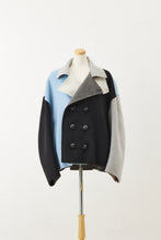 画像をギャラリービューアに読み込む, Crazy Reversible sewing short P coat Blue Crazy
