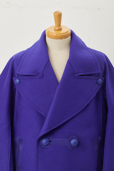 Wool Big collar Coat Purple