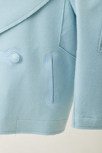 Wool Big collar Coat Sky Blue