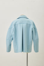 画像をギャラリービューアに読み込む, Wool Big collar Coat Sky Blue
