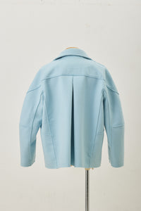 Wool Big collar Coat Sky Blue