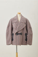 画像をギャラリービューアに読み込む, Wool Big collar Coat Pink Herringbone
