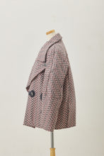 画像をギャラリービューアに読み込む, Wool Big collar Coat Pink Herringbone
