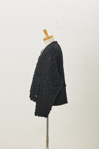 Shirring Cardigan Black