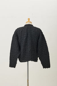 Shirring Cardigan Black