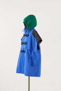 THREE LAYER VEST PONCHO BLUE